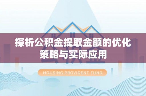 平台探析公积金提取金额的优化策略与实际应用