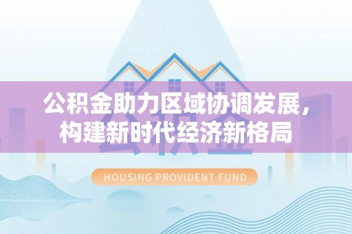 平台公积金助力区域协调发展，构建新时代经济新格局