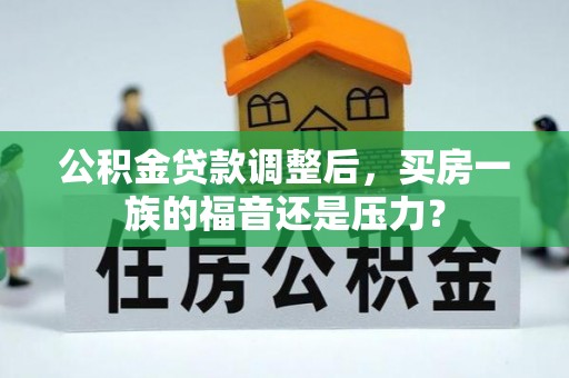 平台公积金贷款调整后，买房一族的福音还是压力？