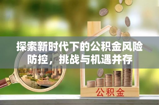 平台探索新时代下的公积金风险防控，挑战与机遇并存