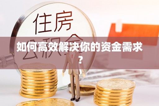平台如何高效解决你的资金需求？