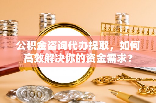 平台公积金咨询代办提取，如何高效解决你的资金需求？