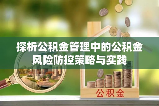 平台探析公积金管理中的公积金风险防控策略与实践